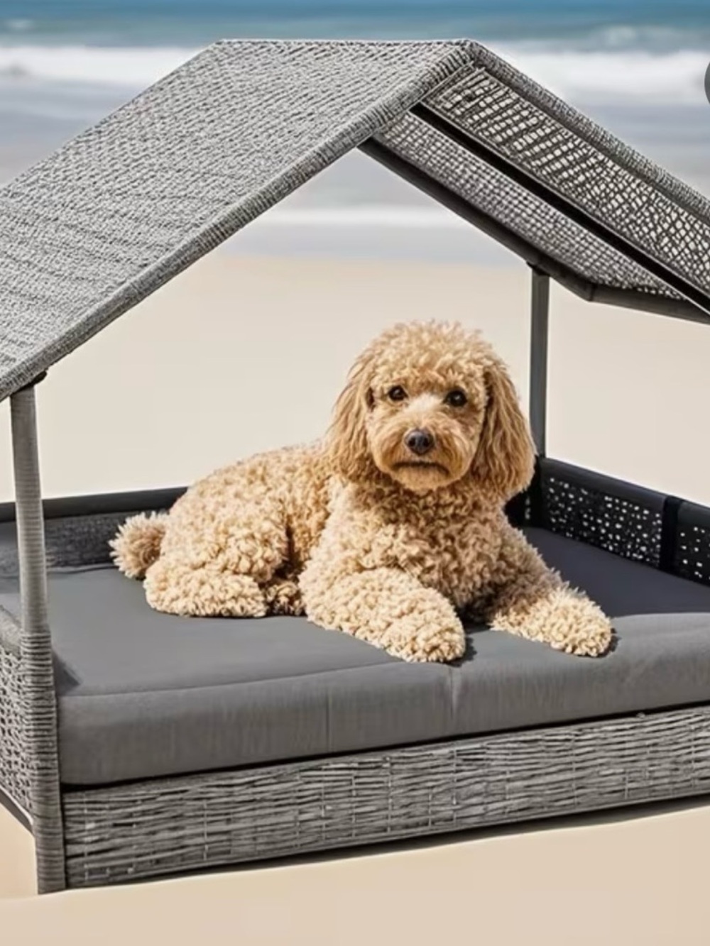 Source Unknown Gray Outdoor Pet Daybed with Canopy